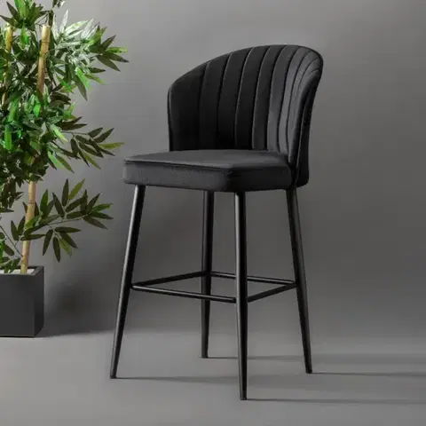 Barové stoličky Bar Stool Set (4 Pieces) Rubi - Black