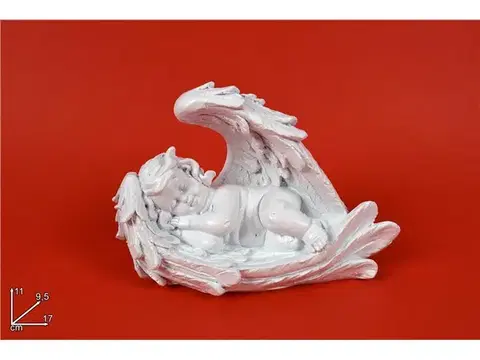 Sošky, figurky - anjeli MAKRO - Anjel v krídle 11cm