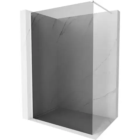 Sprchové dvere MEXEN/S - Kyoto-X Sprchová zástena WALK-IN 120 x 200, grafit 10 mm, biela 800-120-101-20-40-X