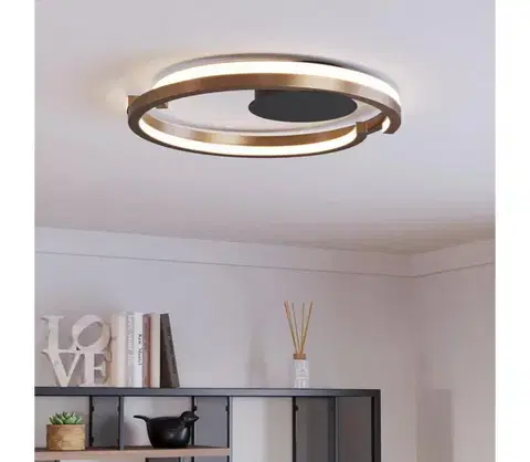 Svietidlá Eglo 901825-LED Stropné svietidlo MEZZOMONTE 2xLED/20W/230V pr.48cm bronz +DO 901825