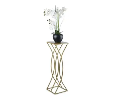 Stojany na kvetiny HowHomely Stojan na kvety Twist 75 x 23 x 23 cm zlatý