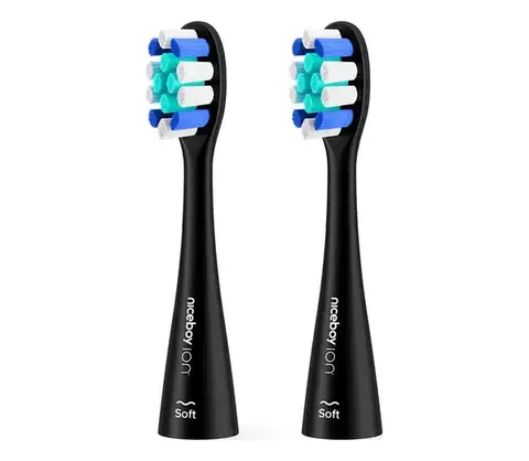 Predlžovacie káble Niceboy - SADA 2x Náhradná hlavica Lite Soft pre kefku ION  čierna -lite-soft-black