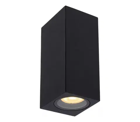 Svietidlá Lucide 69800/02/30 - Vonkajšie nástenné svietidlo ZARO 2xGU10/35W/230V IP44 čierna 69800/02/30