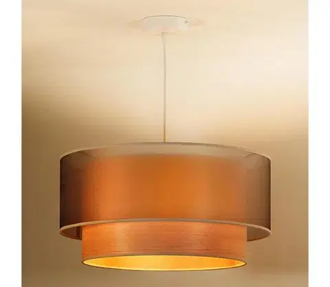 Svietidlá  - Luster na lanku WOOD BOHO 1xE27/15W/230V pr. 45 cm medená/béžová 604062