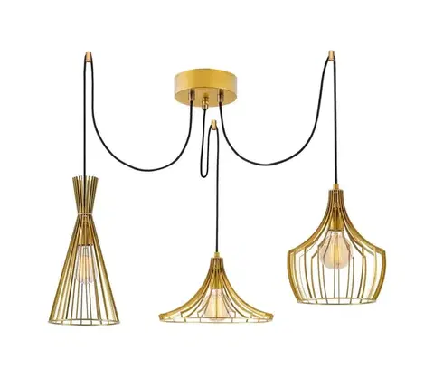 Svietidlá  Luster na lanku MEZOPOTAMYA 3xE27/40W/230V pavúk zlatá 525NOR1612
