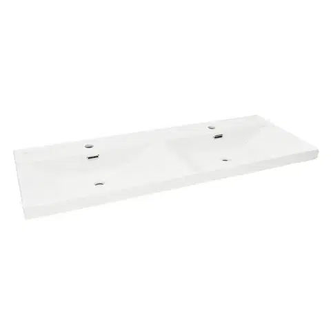 Umývadlá Nábytkové dvojumývadlo SAT B-Way 121x46 cm biela matná dva otvory pre batériu SATBW212046WM SATBW212046WM