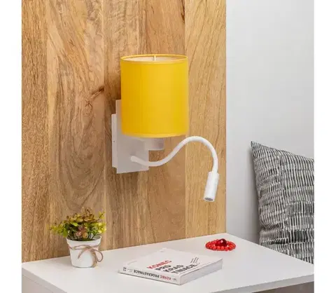 Svietidlá BRILAGI -LED Flexibilná nástenná lampa NUBILA 1xE27/25W/230V + LED/3W biela/žltá BG1559+BG2452