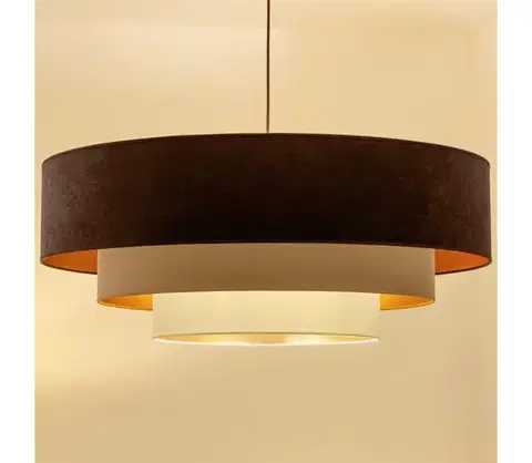 Svietidlá BRILAGI - Závesný luster na lanku LUNETA 3xE27/60W/230V priemer 80 cm hnedá/béžová/krémová 8590828052241