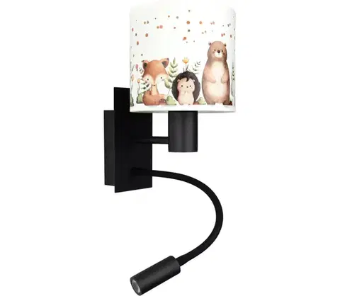Svietidlá BRILAGI - LED flexibilná lampa BOBO 1xE27/25W/230V + LED/3W čierna/biela/zvieratká BG1558+BG5587