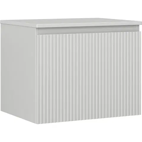 Kúpeľňový nábytok MEXEN/S - Rivel kúpeľňová skrinka pod umývadlo 60 cm s doskou, 1 šuplík, reliéf, šedá mat 91A20-06047-1-BFC62