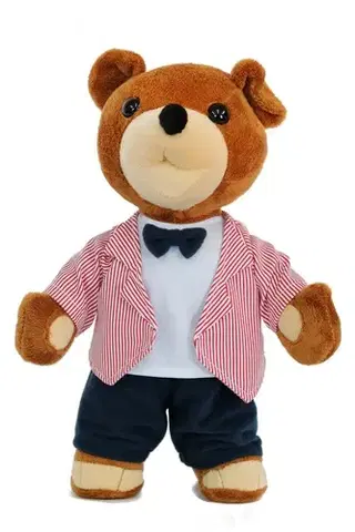 Plyšové a textilné zvieratká Plush Toy Factory Kolor-Plusz Plyšový medvedík Macko Uško - elegán 30 cm