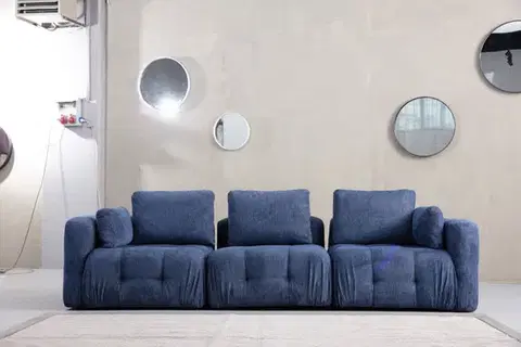 Pohovky a gauče Trojmiestna pohovka Amaris 3 Seater - Navy Blue