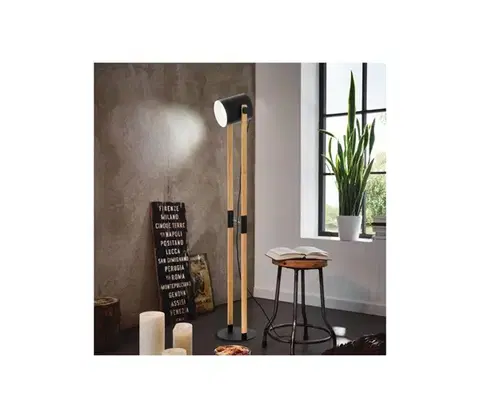Lampy Eglo 43521 - Stojacia lampa HORNWOOD 1xE27/28W/230V 43521
