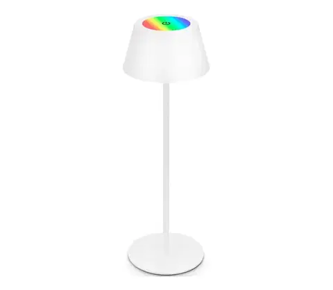 Záhradné lampy Brilo - LED RGB dotyková nabíjacia stolná lampa KIKI LED/2,6W/5V IP44 2600 mAh biela 7466016