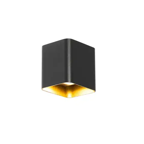 Vonkajšie nástenné svietidlá Moderná nástenná lampa čierna vrátane LED IP54 štvorcová - Evi
