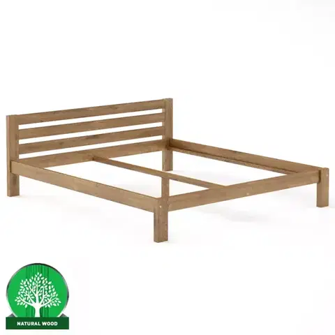 Drevené postele Posteľ borovica LK105–200x200 dub