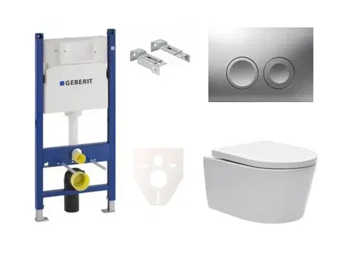 Záchody Cenově zvýhodněný závěsný WC set Geberit do lehkých stěn / předstěnová montáž + WC SAT Brevis SIKOGES7W3S SIKOGES7W3S