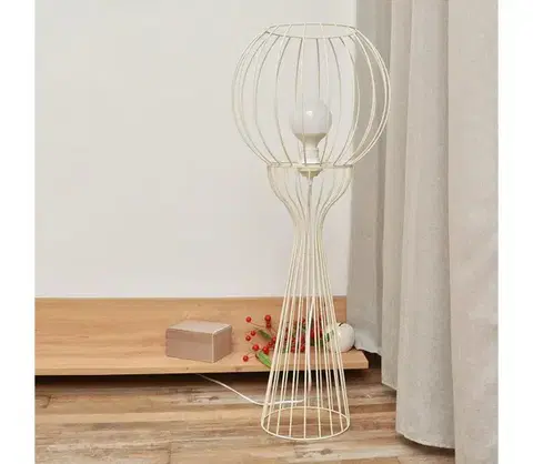 Lampy  Stojacia lampa MERCURE 1xE27/15W/230V krémová S-1388 XL/1 SAND