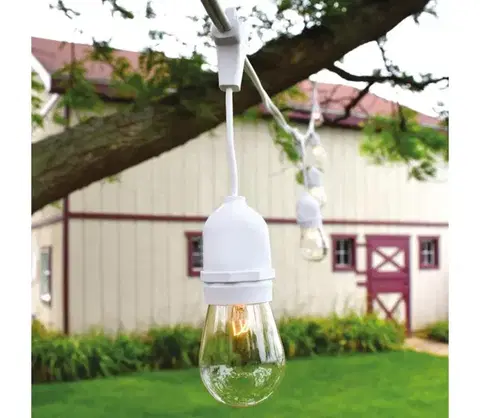 Záhradné lampy  Vonkajšia reťaz 15xE27/0,5W/230V 15 m IP44 biela EKO7066