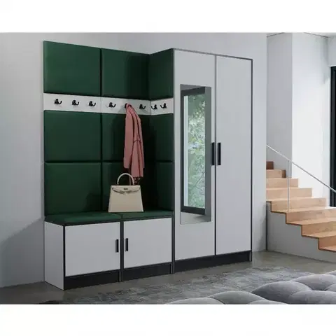 Predsieňový nábytok Predsieňový nábytok Roj 21 biely + Kronos 19 zelená