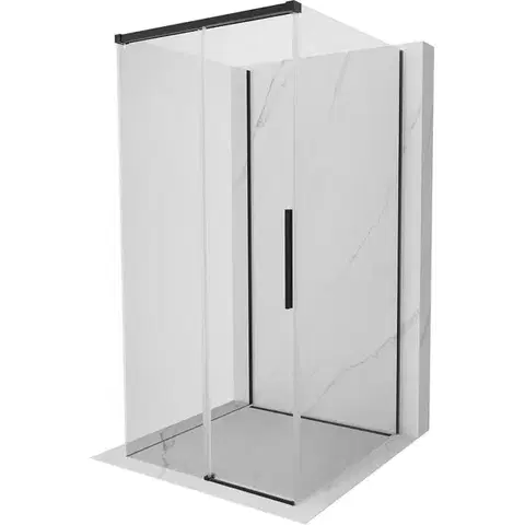 Sprchovacie kúty MEXEN/S - Rox-3S sprchovací kút 3 stenný, posuvný 120 x 120, transparent, čierna 8C2-120-120-70-00-3S