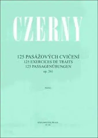 Hudba - noty, spevníky, príručky 125 pasážových cvičení op. 261 - Carl Czerny