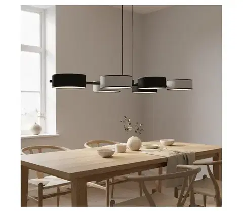 Svietidlá EMIBIG Závesný luster na lanku DRUMZ 6xE14/10W/230V čierna/šedá 1567/6