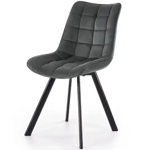 Čalúnené stoličky Stolička K332 Velvet/Kov Tmavé Šedá