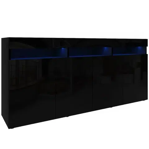 Komody do spálne Komoda Izumi 175 BL čierna mat/lesk