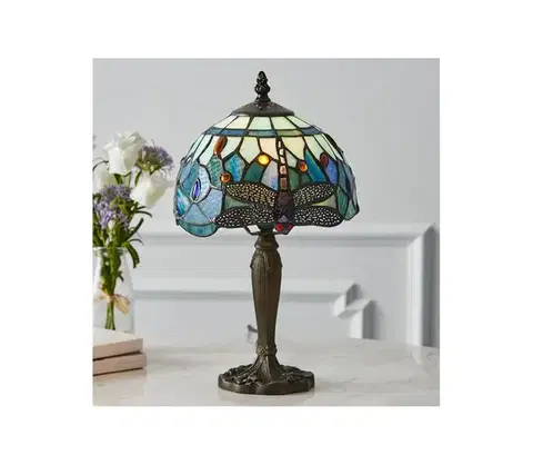 Lampy Endon 64088 - Stolná lampa Tiffany DRAGONFLY 1xE14/7W/230V priemer 20 cm 64088