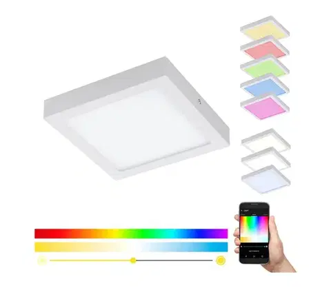 Svietidlá Eglo 33316 - LED RGBW stmievateľné stropné svietidlo FUEVA-C LED/15,6W/230V 22,5x22,5cm biela 33316