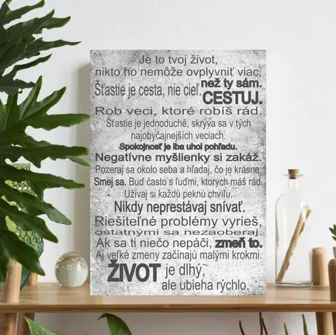 Tabuľky s venovaním (darčeky) Obraz na stenu - Motivačná tabuľka - Je to tvoj život
