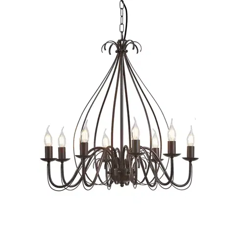 Lustre Klasický luster hrdzavo hnedý 8-svetiel - Giuseppe