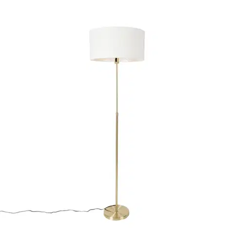 Stojace lampy Stojaca lampa nastaviteľná zlatá s tienidlom bielym 50 cm - Parte