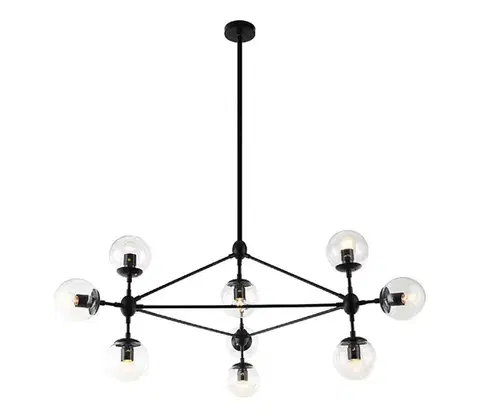 Svietidlá Open Design OR80094 - Luster na tyči BAO 10xE27/8W/230V čierna OR80094