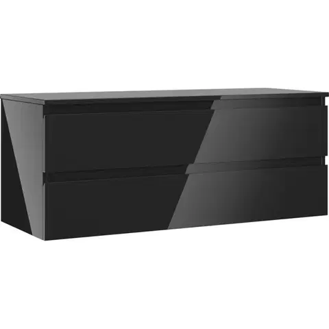 Kúpeľňový nábytok MEXEN/S - Orio kúpeľňová skrinka pod umývadlo 120 cm s doskou, 2 zásuvky, čierna lesk 91A10-12047-2-BFFC70