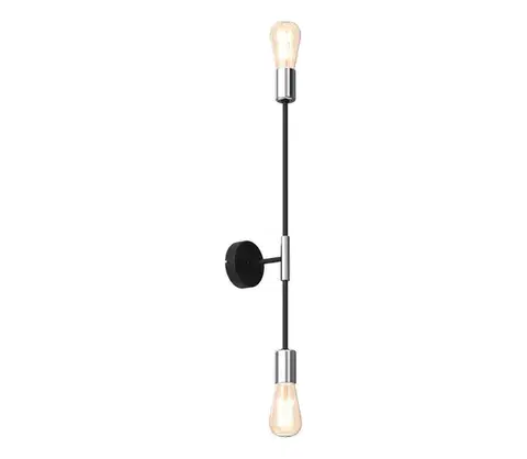 Svietidlá  Nástěnná svítidlo FLAME 2xE27/60W/230V čierna/lesklý chróm 3908