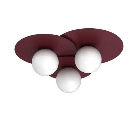 Svietidlá  Stropné svietidlo FLAT 3xE27/15W/230V 55x60 cm bordové 9558A