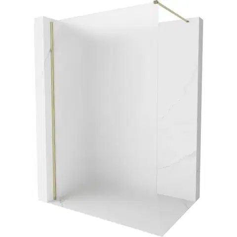 Sprchové dvere MEXEN/S - Kyoto-X Sprchová zástena WALK-IN 70 x 200, dekor 10 mm, zlato 800-070-101-50-30-X