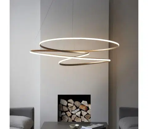 Svietidlá Endon 97645 - Stmievateľný LED luster na lanku TWIRL LED/131W/230V 3000K, zlatý 97645