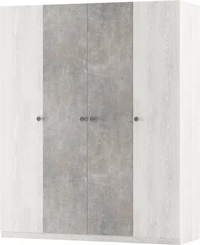 Šatníkové skrine VIVA šatníková skriňa 4D, light artwood/industrial