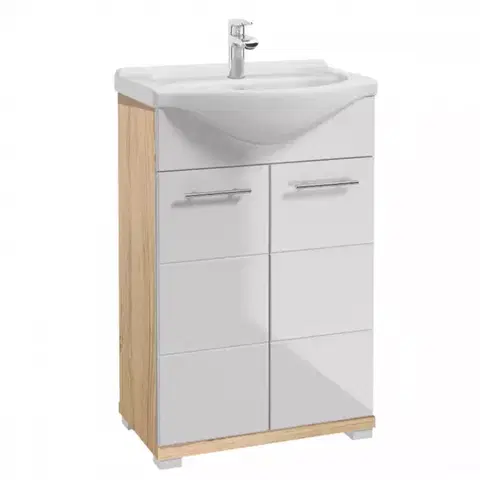 Skrinky pod umývadlo Kúpeľňová skrinka Bari D55 2D0S dub sonoma