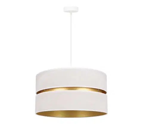 Svietidlá  - Luster na lanku DUO 1xE27/15W/230V pr. 40 cm krémová/zlatá 600002