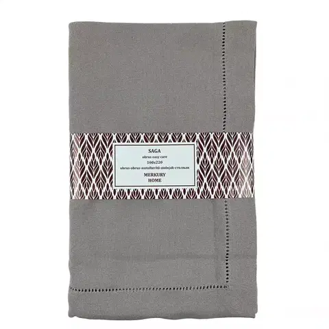 Bytový textil Obrus SAGA svetlošedá 160x220 easy care
