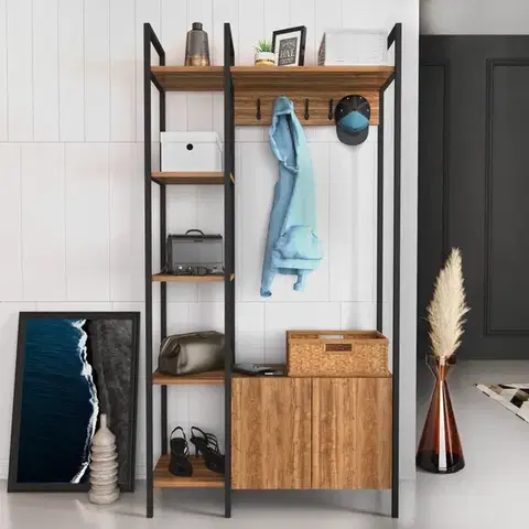 Predsieňové steny Predsieňová stena Doga - Walnut, Black