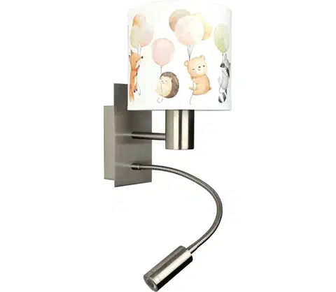 Svietidlá BRILAGI - LED flexibilná lampa BOBO 1xE27/25W/230V + LED/3W m. chróm/biela/zvieratká BG1556+BG5577