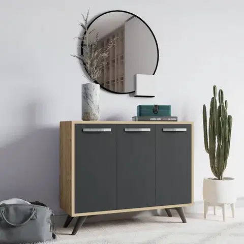 Komody Viacúčelová skrinka Piffa - Oak, Anthracite