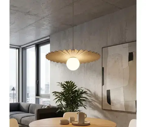 Svietidlá EMIBIG Závesné svietidlo UMBRA na lanku 1xG9/8W/230V béžové 1728/1