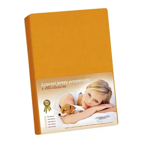 Plachty Bellatex Jersey prestieradlo s elastanom oranžová, 140 x 200 cm