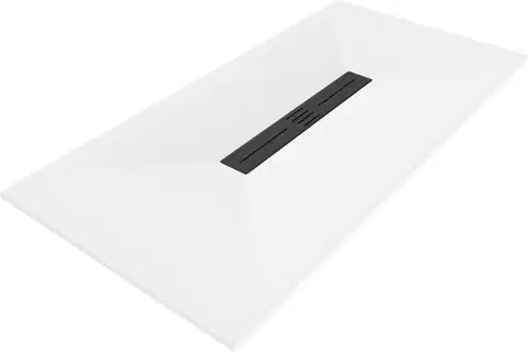 Vane MEXEN/S - Toro obdĺžniková sprchová vanička SMC 180 x 80, biela, mriežka čierna 43108018-B